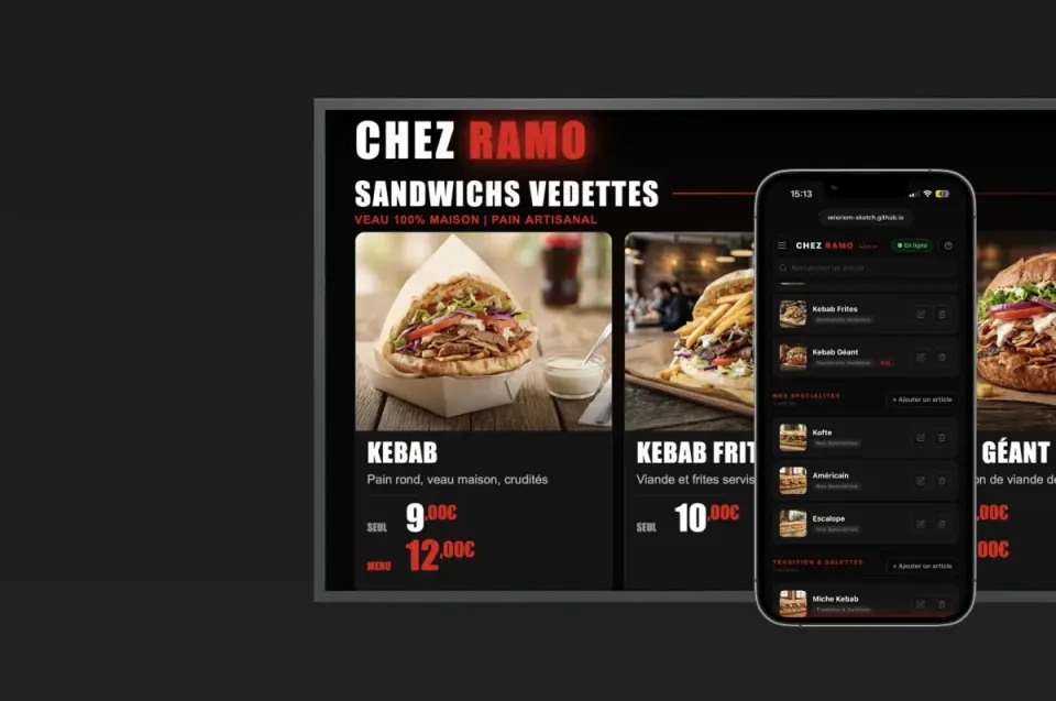 Site vitrine du restaurant Chez Ramo — réalisation Alhambra Web Lyon